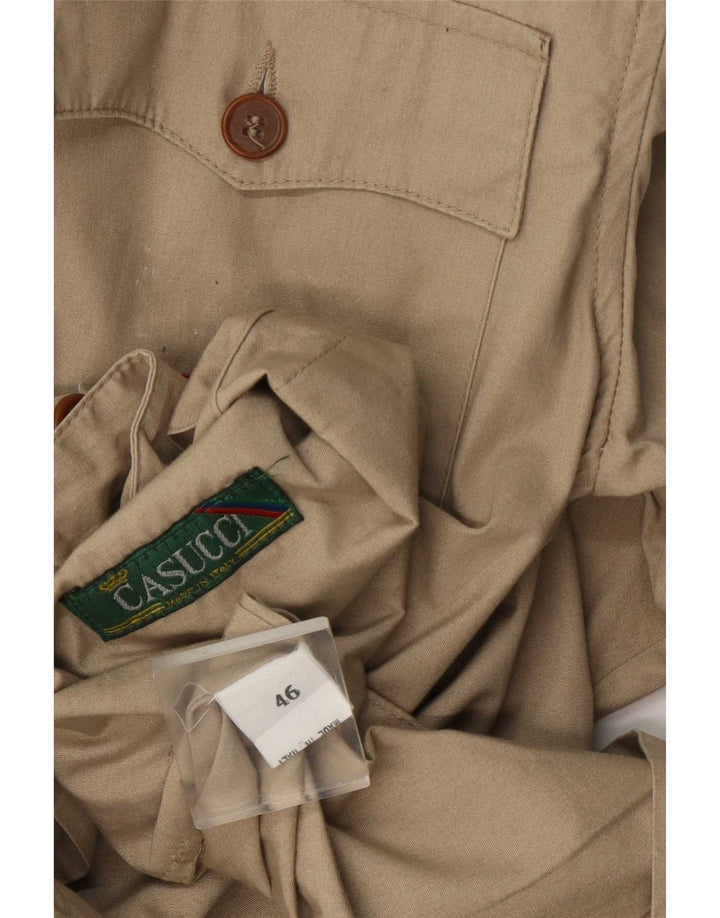 Jaqueta militar masculina Casucci IT 46 algodão bege pequeno