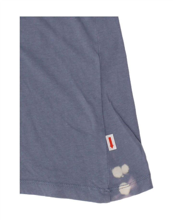 PULL & BEAR Womens Graphic T-Shirt Top UK 4 XS Blue Cotton Vintage Pull & Bear and Second-Hand Pull & Bear from Messina Hembry 