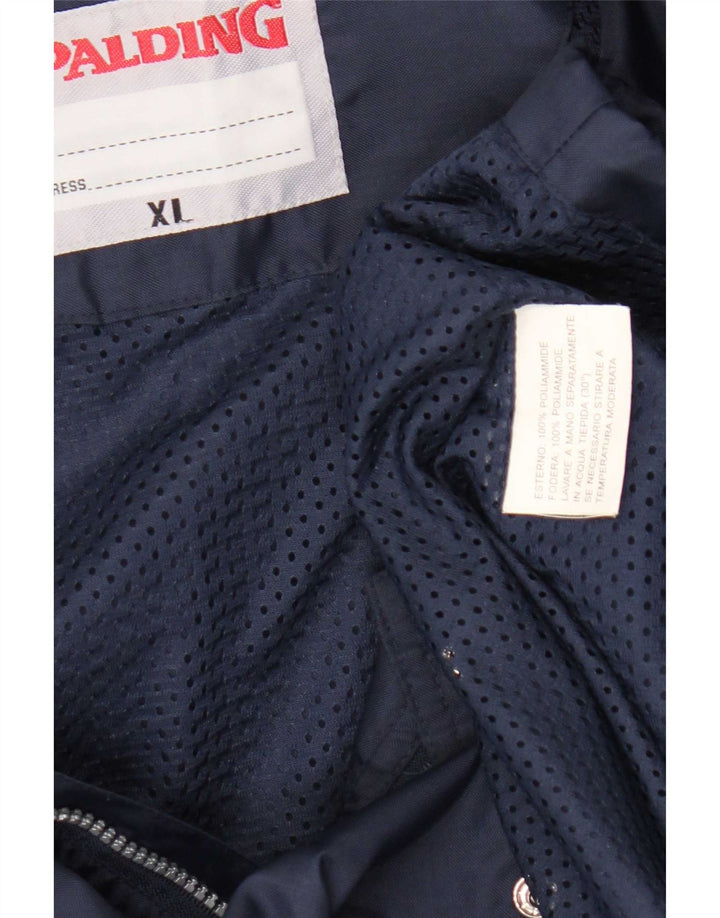Jaqueta de chuva masculina Spalding com capuz UK 42 XL azul marinho poliamida
