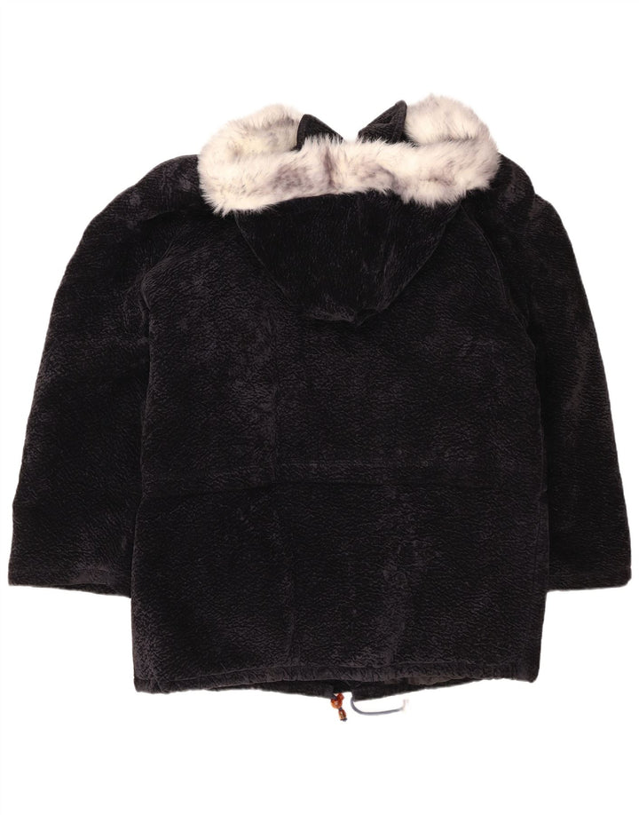 Sobretudo com capuz oversized feminino vintage Reino Unido 18 XL azul marinho poliéster