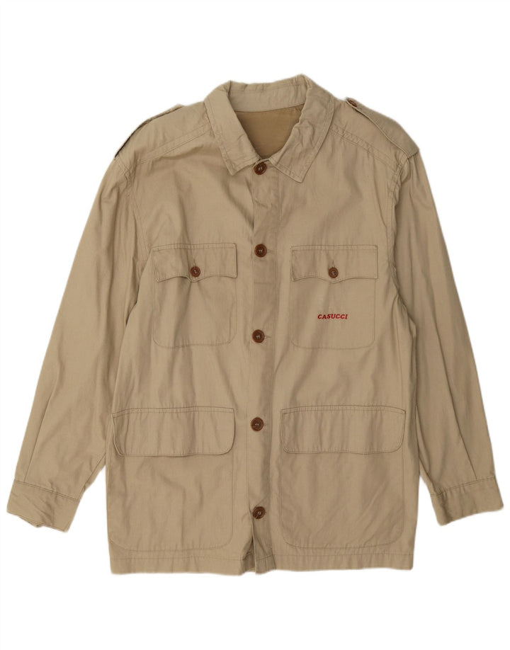 Jaqueta militar masculina Casucci IT 46 algodão bege pequeno