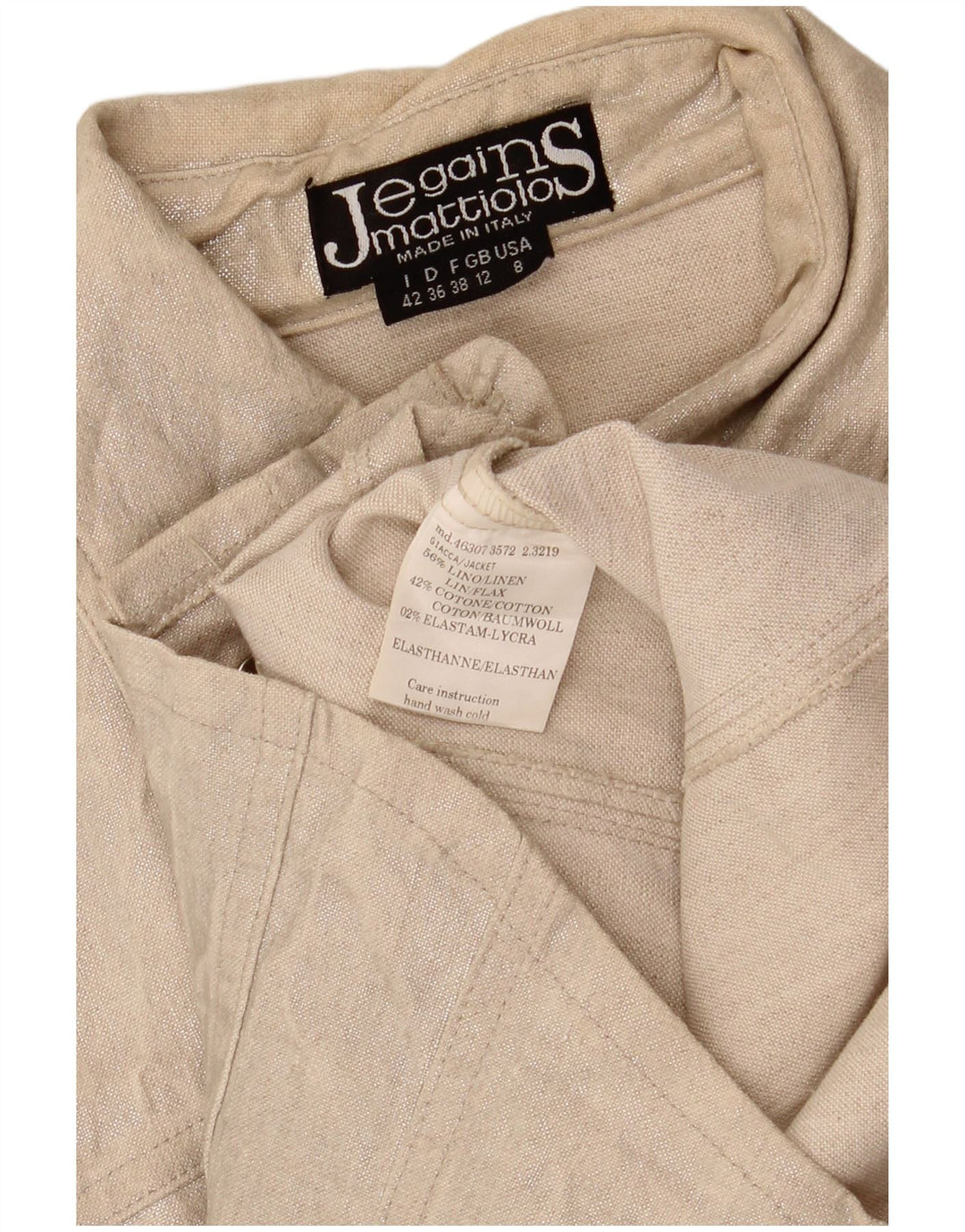 Jaqueta bomber feminina Jegains Mattiolo UK 12 linho bege médio