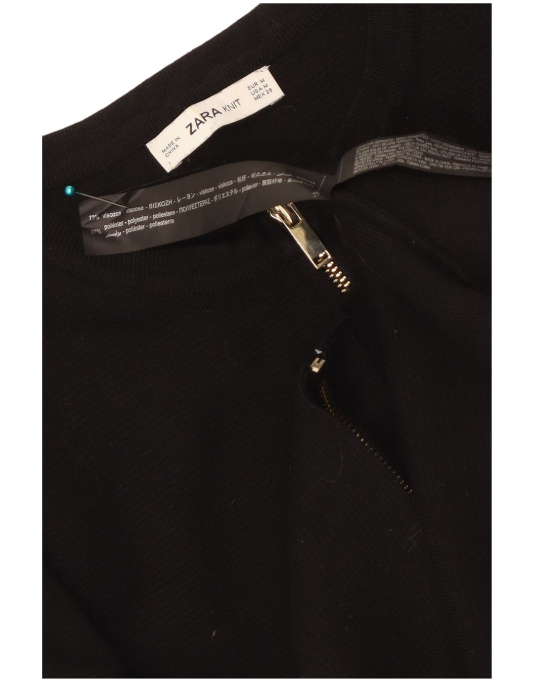 Suéter cardigã feminino Zara Reino Unido 12 viscose preta média