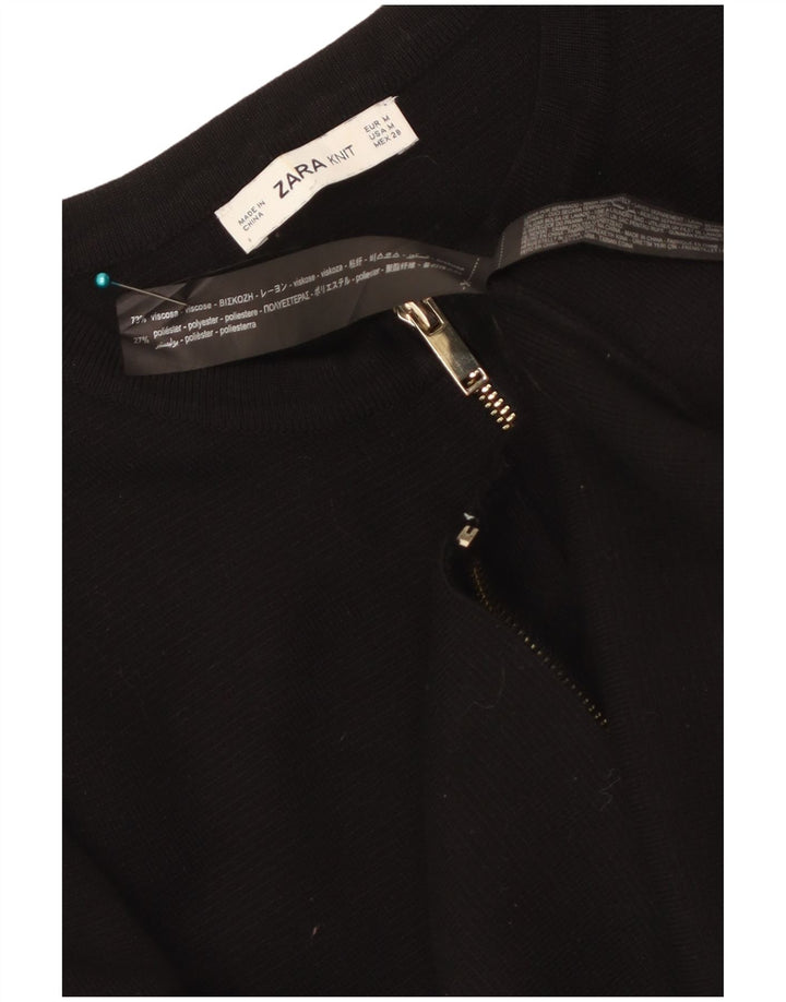 Suéter cardigã feminino Zara Reino Unido 12 viscose preta média