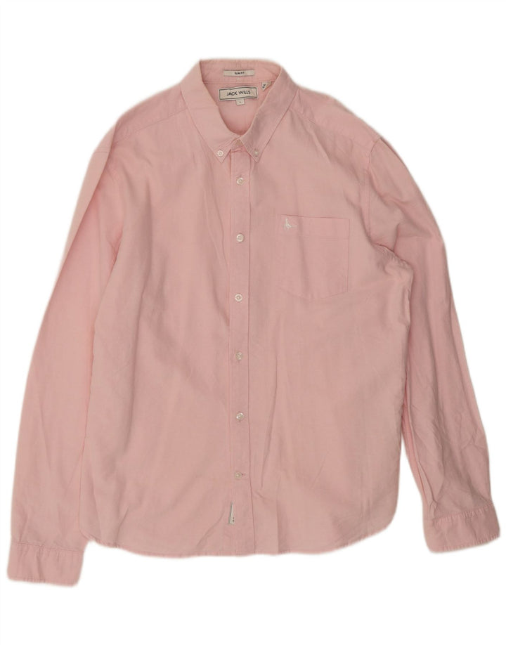 Camisa masculina slim fit Jack Wills grande algodão rosa