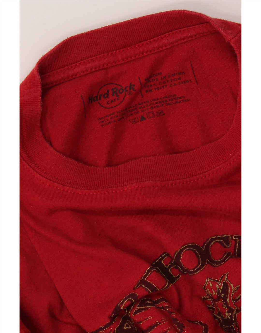 Camiseta masculina Hard Rock Cafe Atenas com estampa gráfica de algodão vermelho médio