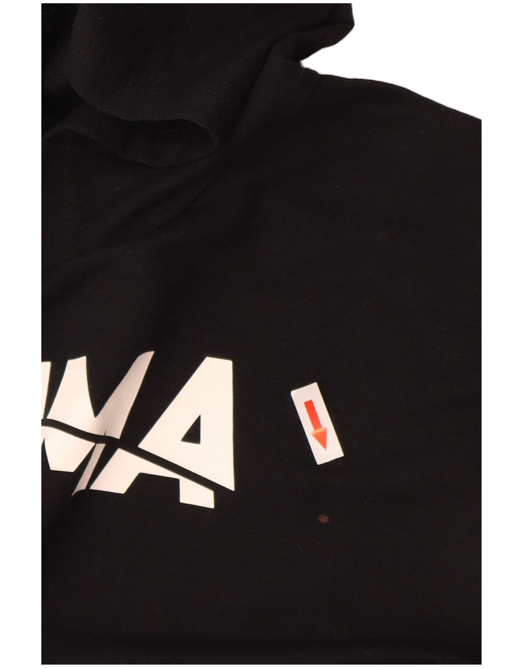 Puma feminino gráfico oversized moletom com capuz Reino Unido 10 pequeno poliéster preto