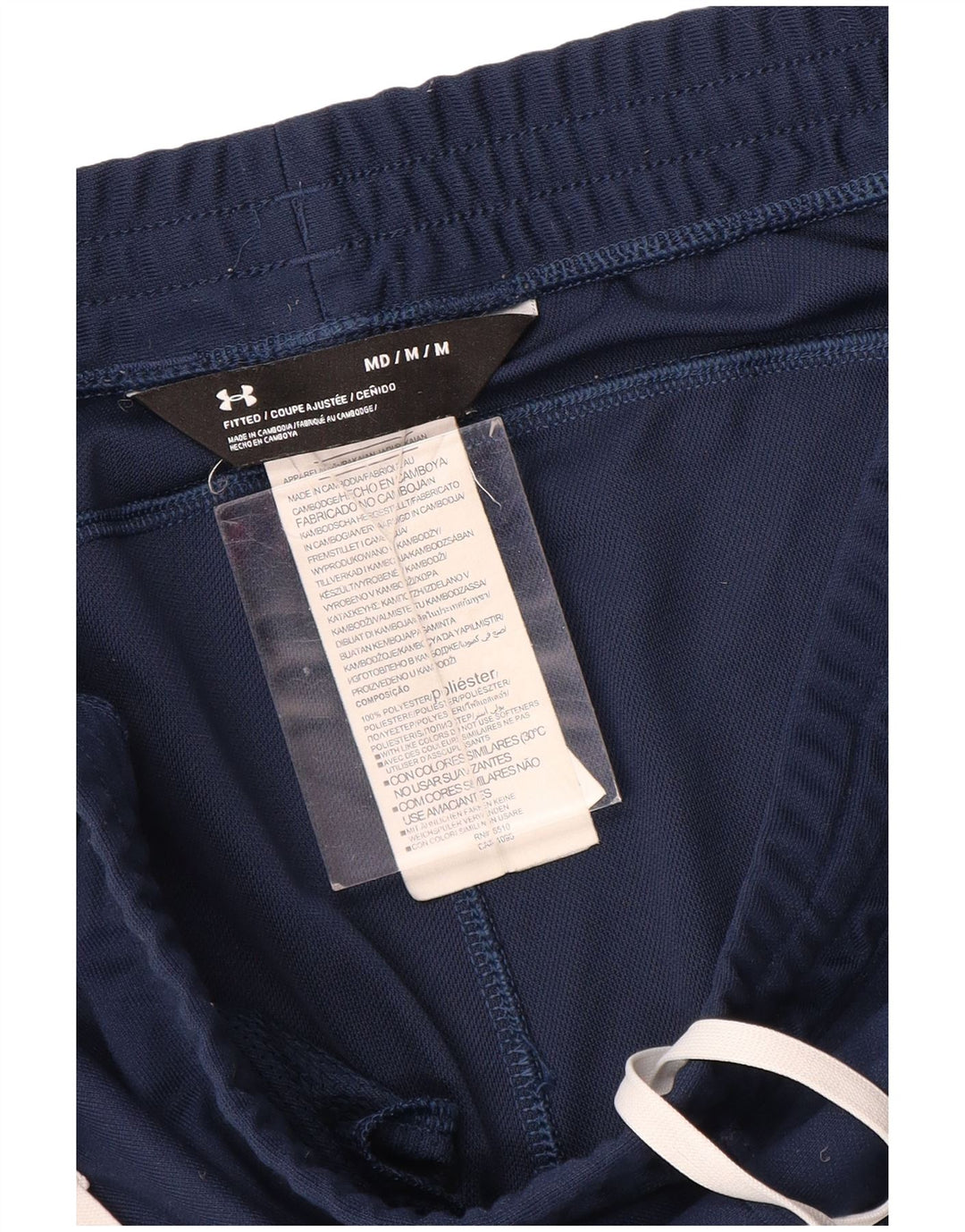 Under Armour Mens Calças de treino ajustadas em bloco colorido azul marinho médio