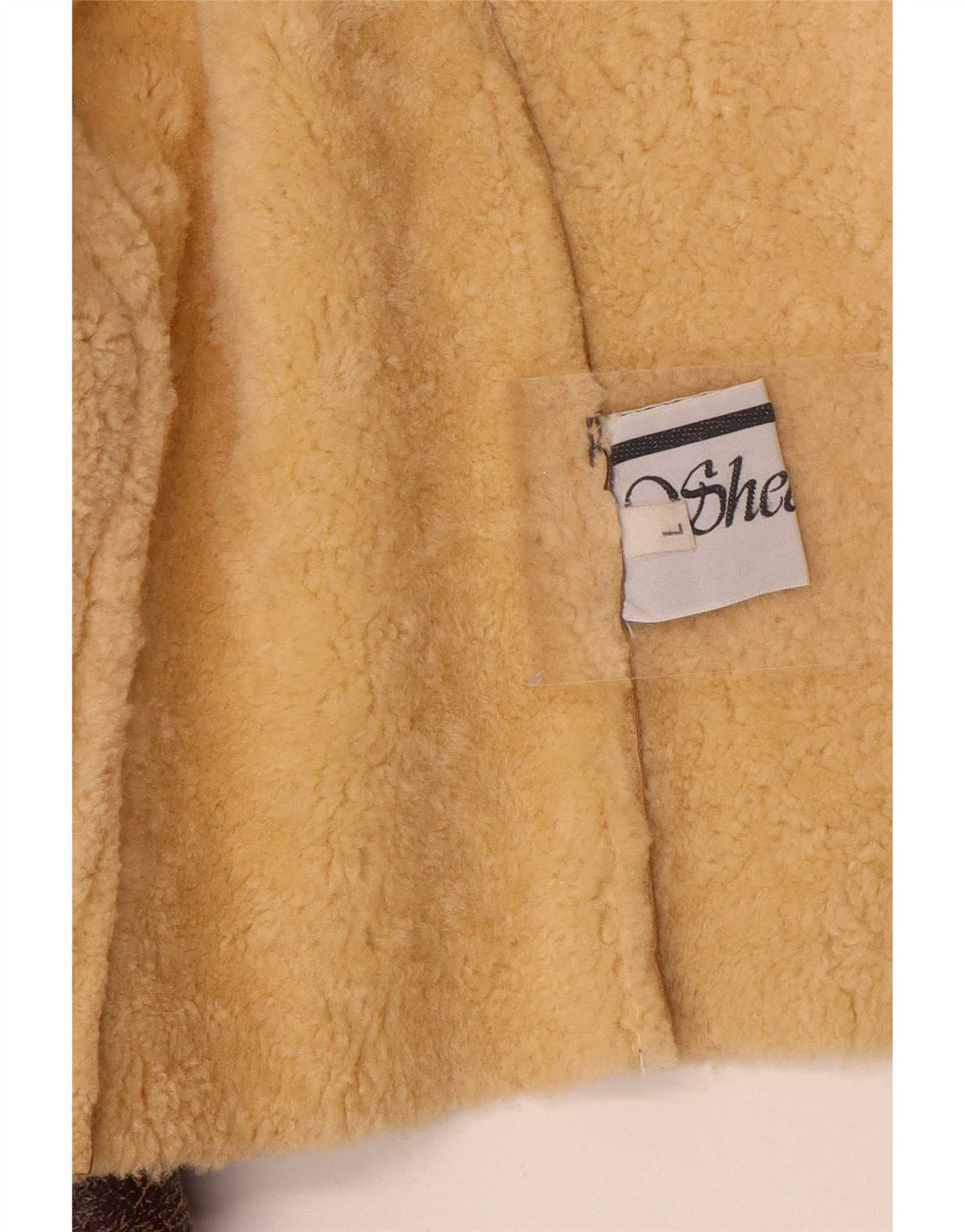Jaqueta feminina vintage de shearling UK 14 grande marrom shearling
