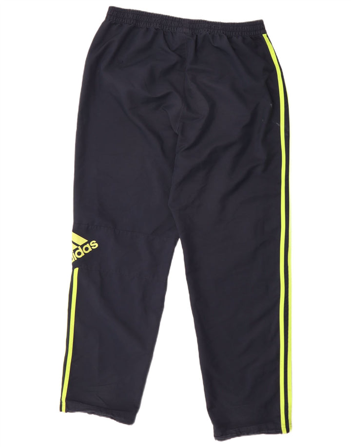 Calça de treino masculina Adidas Graphic grande poliéster azul marinho