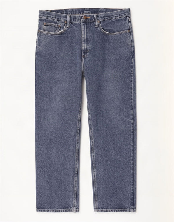 Wrangler Mens Regular Fit Jeans Reta W35 L30 Azul Algodão