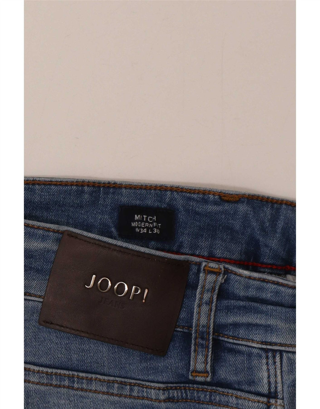 Joop Mens Modern Fit Straight Jeans W34 L30 Azul Algodão