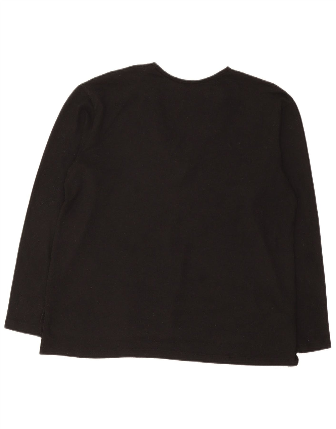 Top feminino Zara manga comprida UK 14 poliéster manchado preto médio