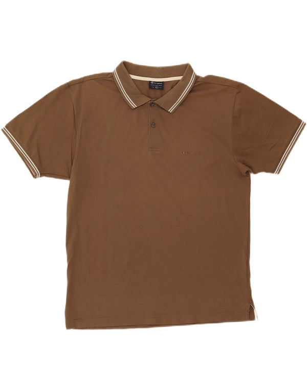 Camisa polo masculina CHAMPION grande algodão marrom