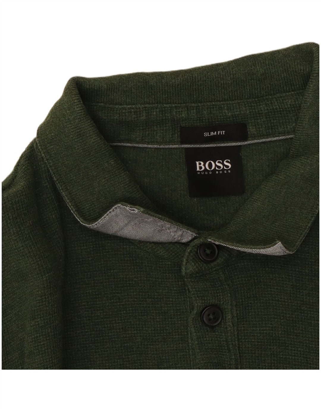 Camisa polo masculina de manga comprida Hugo Boss grande verde