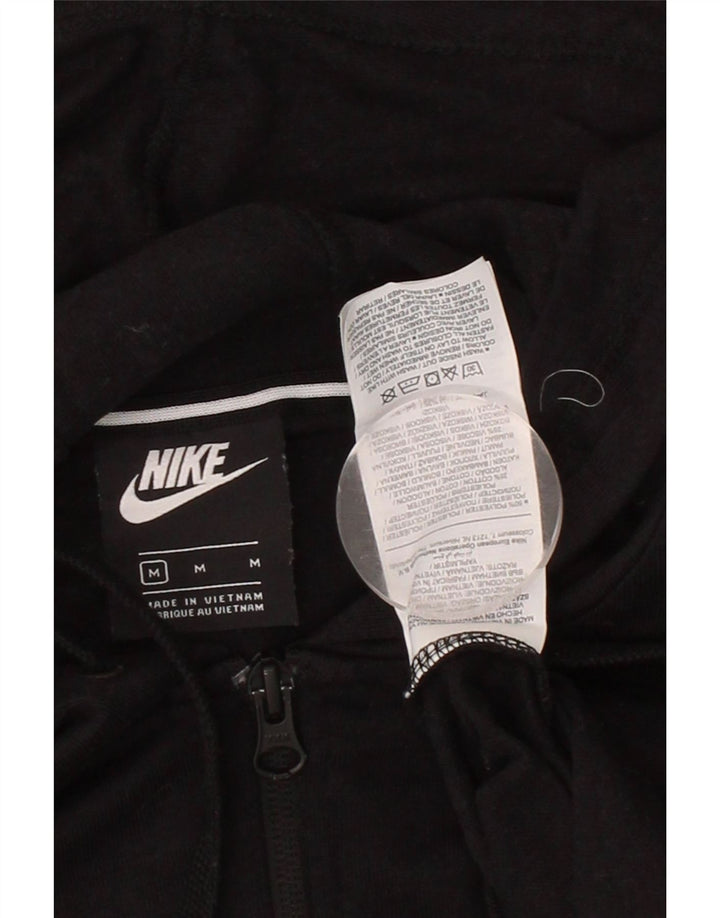 NIKE Womens Oversized Crop Zip Hoodie Sweater UK 14 Medium Black Cotton Vintage Nike and Second-Hand Nike from Messina Hembry 