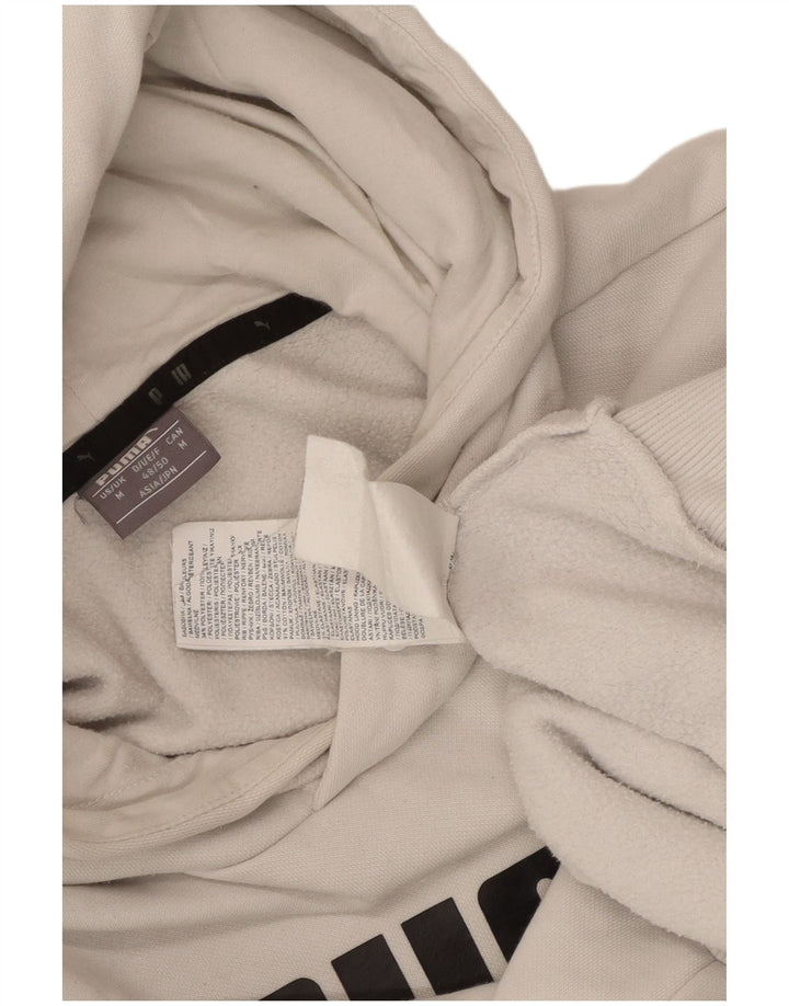 Puma masculino gráfico moletom com capuz médio algodão branco