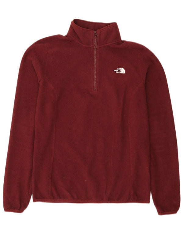 Suéter de lã feminino The North Face com zíper e gola UK 12 Médio Borgonha