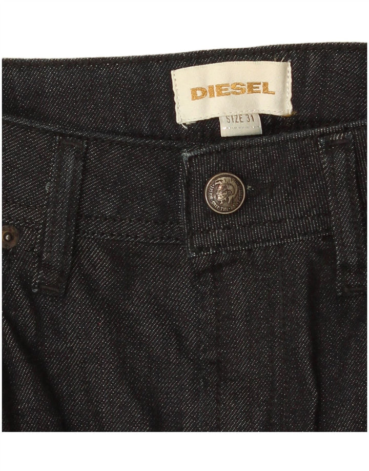 Saia jeans feminina Diesel W31 grande algodão preto