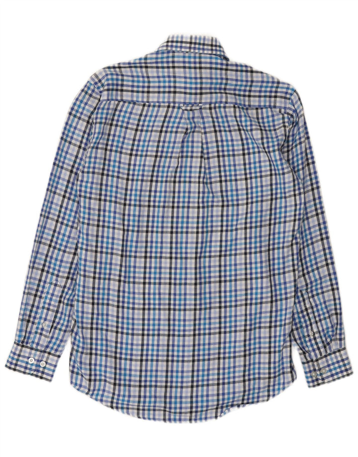 Camisa masculina de flanela James Pringle poliéster xadrez azul pequeno