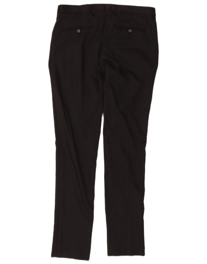 Zara Mens Slim Chino Calças EU 42 Grande W32 L33 Poliéster Preto