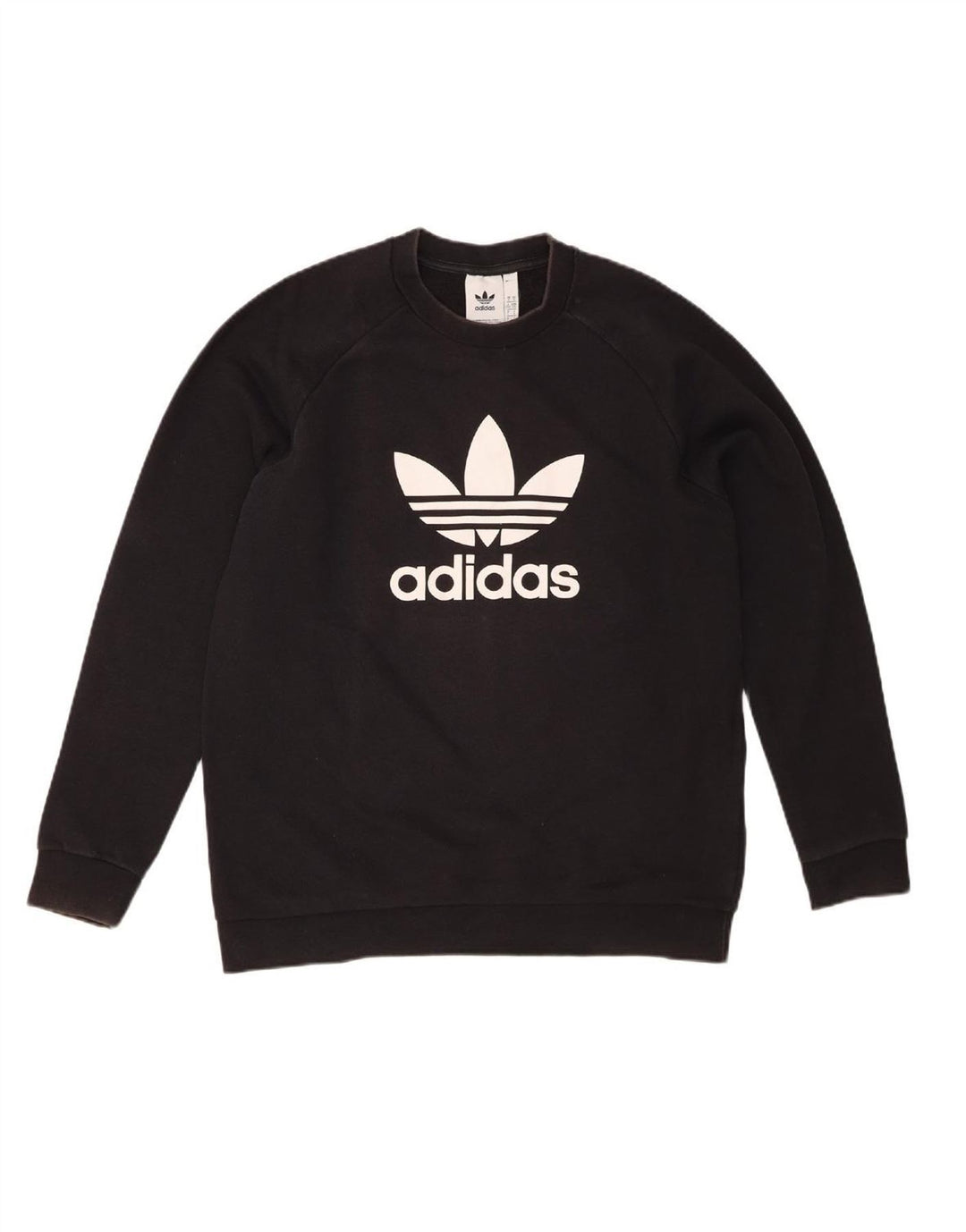 ADIDAS Mens Graphic Sweatshirt Jumper Grande Algodão Preto