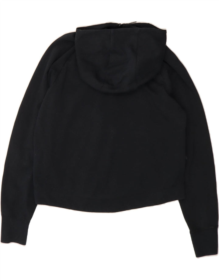 NIKE Womens Crop Oversized Zip Hoodie Sweater UK 10 Small Black Cotton Vintage Nike and Second-Hand Nike from Messina Hembry 