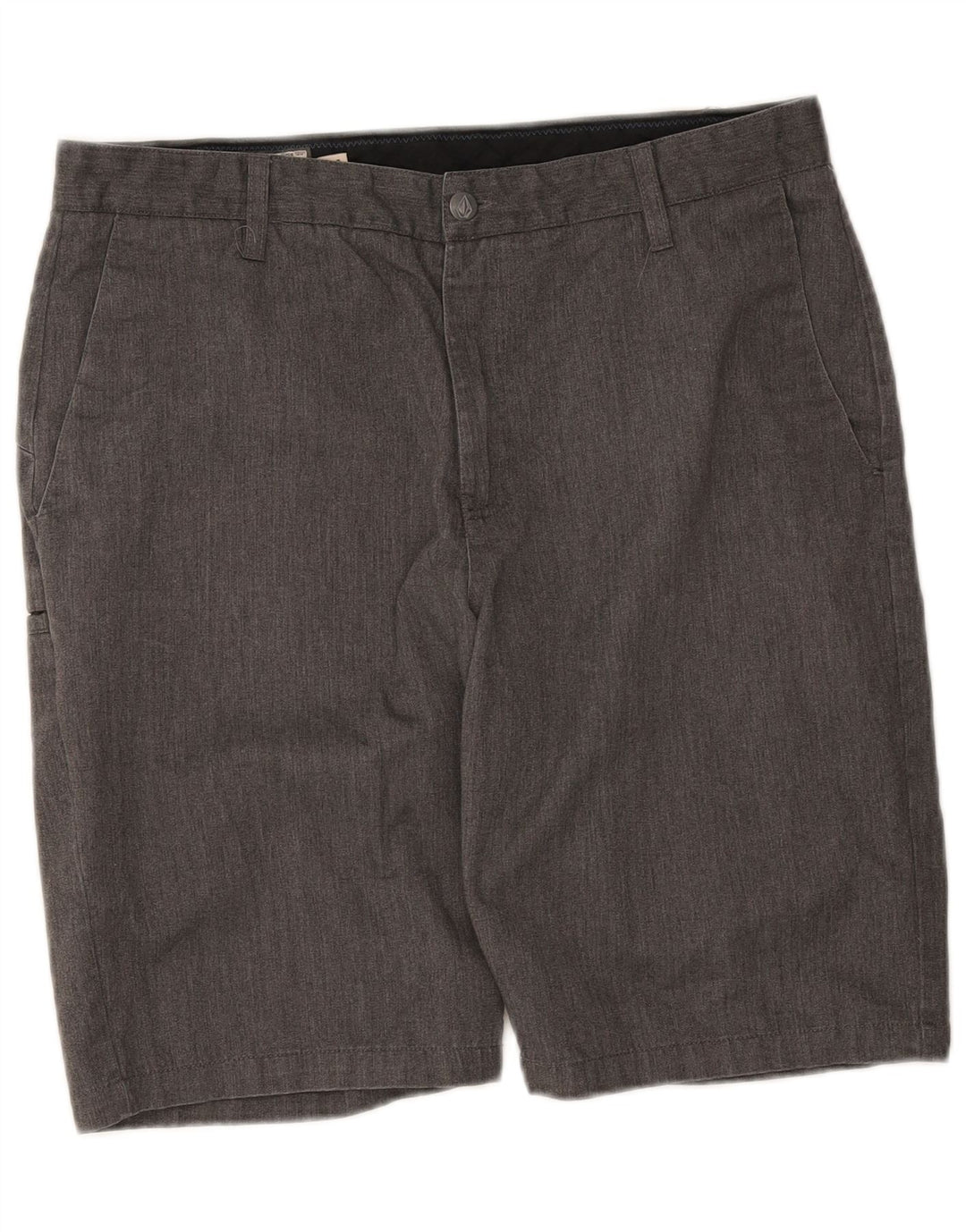 Shorts Chino masculino Volcom W34 grande algodão manchado cinza