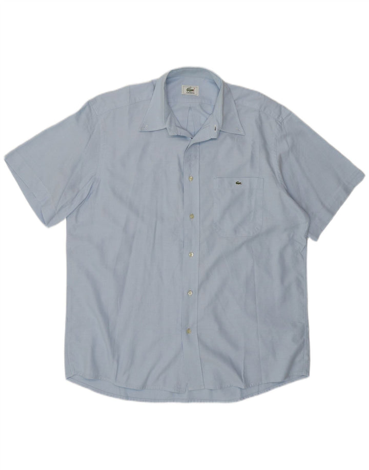 Lacoste Camisa masculina de manga curta tamanho 41 grande algodão azul