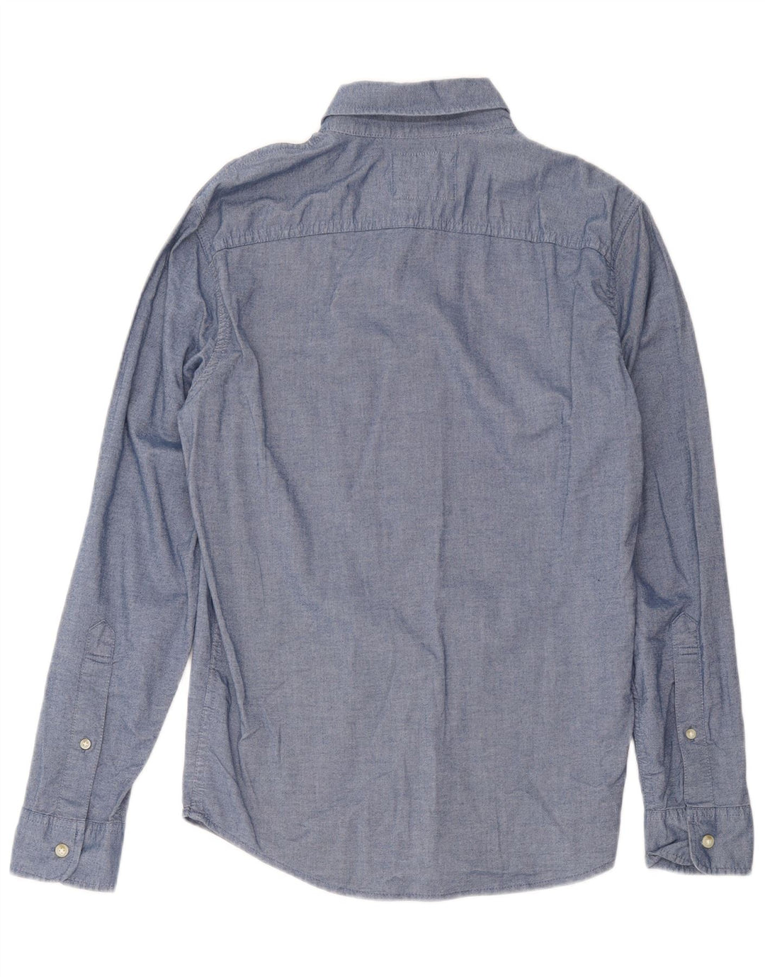 Camisa masculina Hollister pequena azul algodão