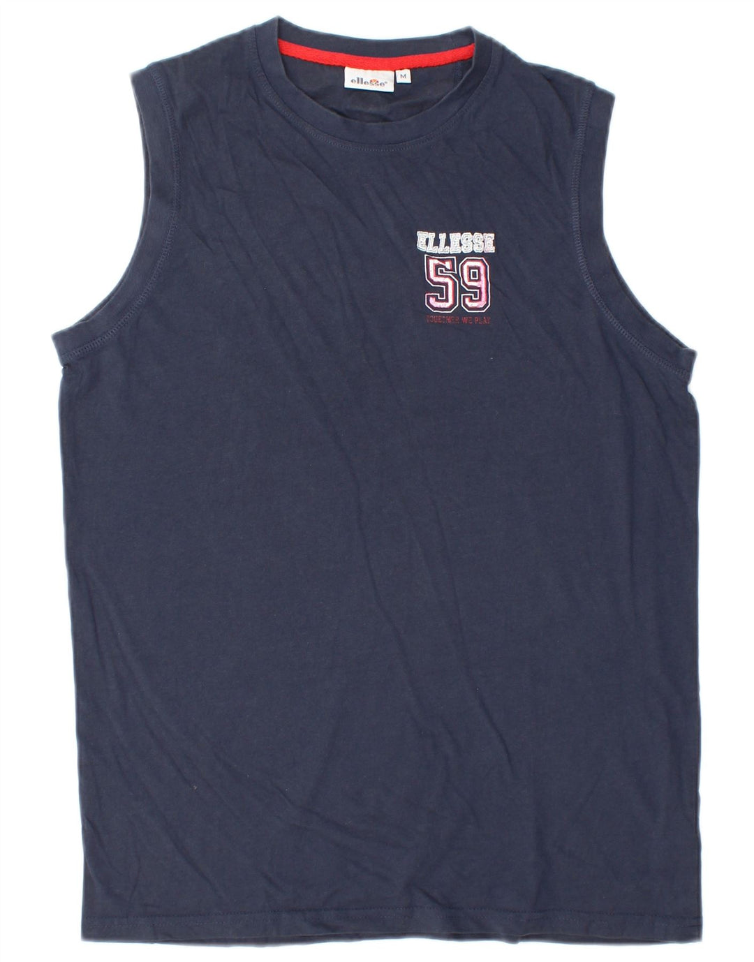 Ellesse Mens Graphic Vest Top Médio Algodão Azul Marinho