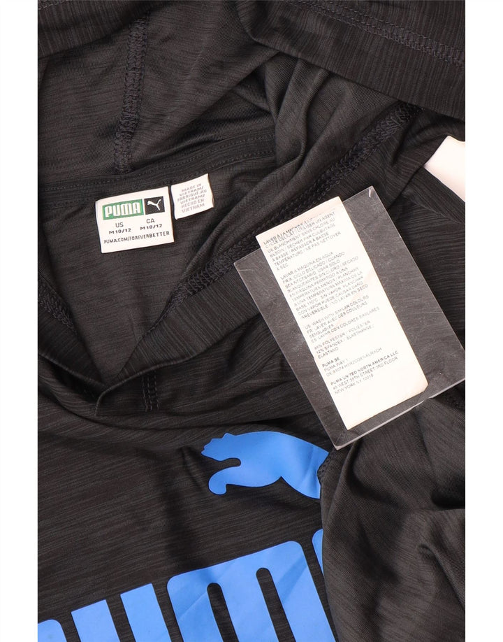 Puma Boys Hooded Graphic Top manga comprida 10-11 anos cinza médio manchado