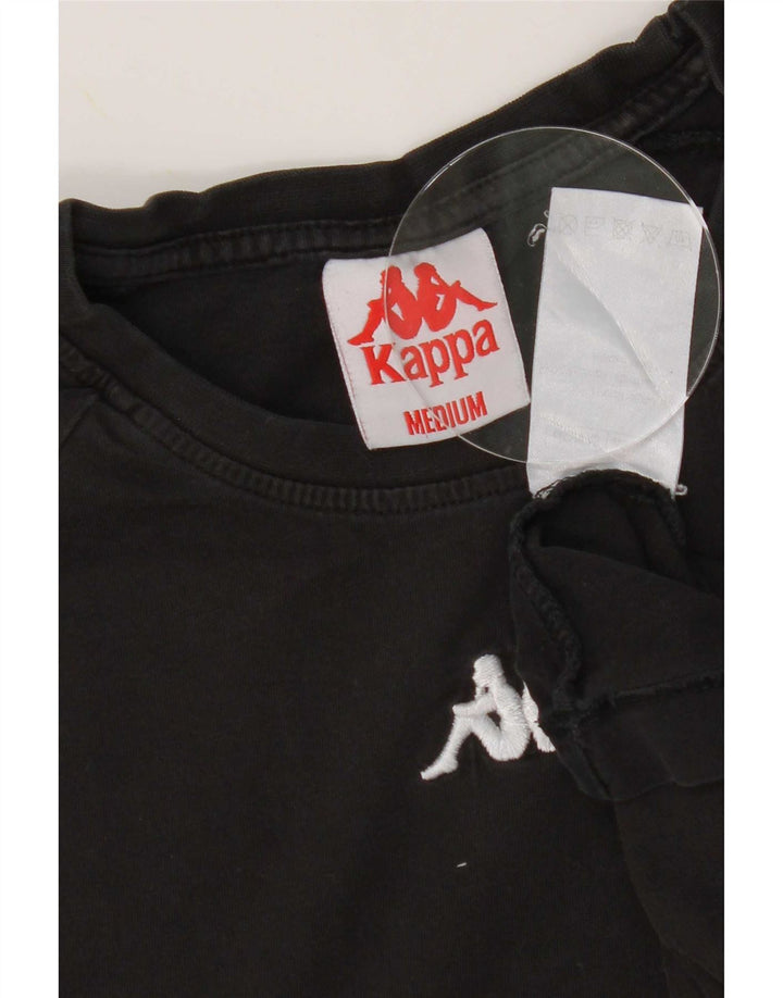 Camiseta gráfica masculina Kappa Top médio algodão preto