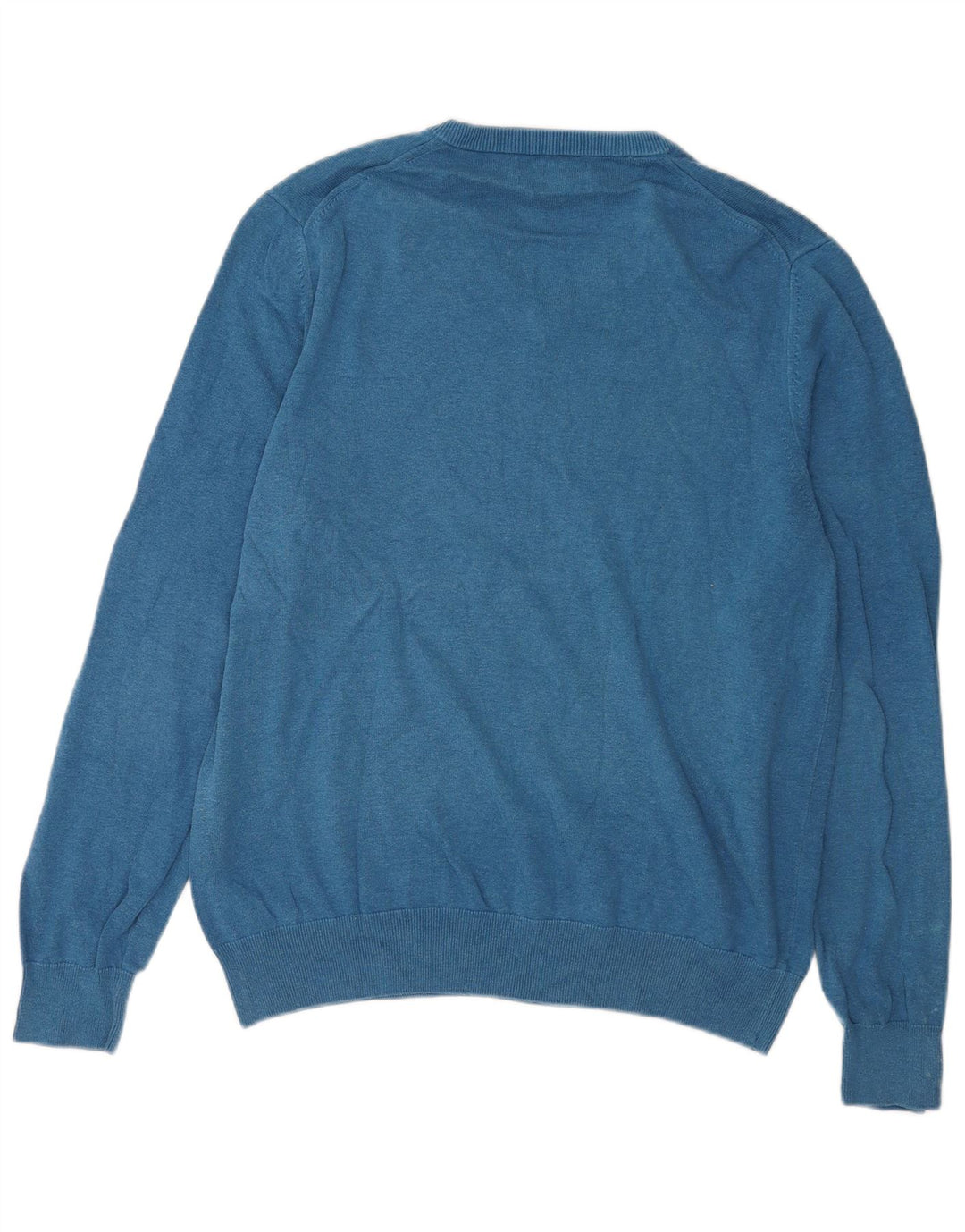 Suéter masculino Marks & Spencer com decote em V XL azul algodão