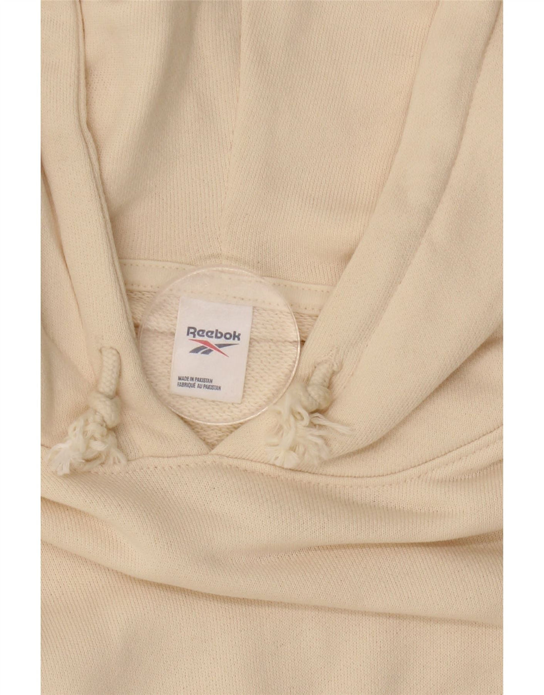 Suéter feminino com capuz grande REEBOK Reino Unido 16 grande algodão branco