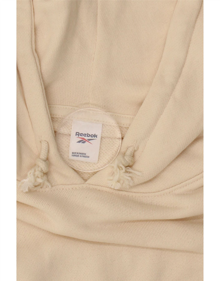 Suéter feminino com capuz grande REEBOK Reino Unido 16 grande algodão branco