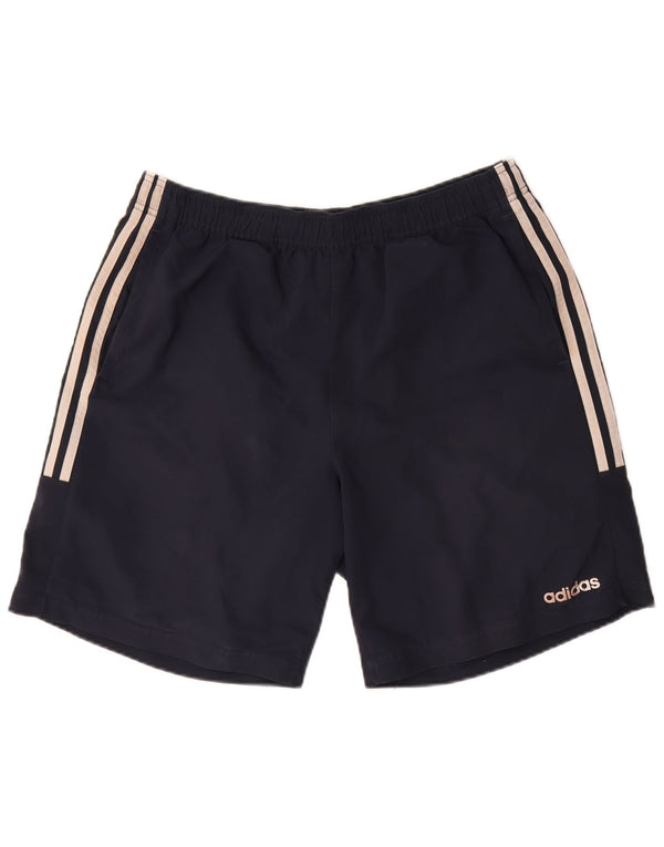 Shorts esportivos masculinos Adidas grandes poliéster azul marinho