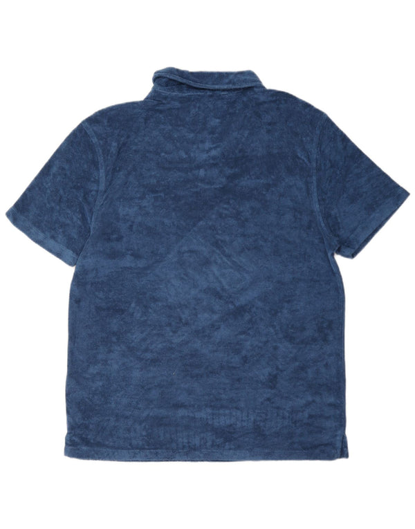 Camisa polo masculina de veludo Reiss XL azul modal