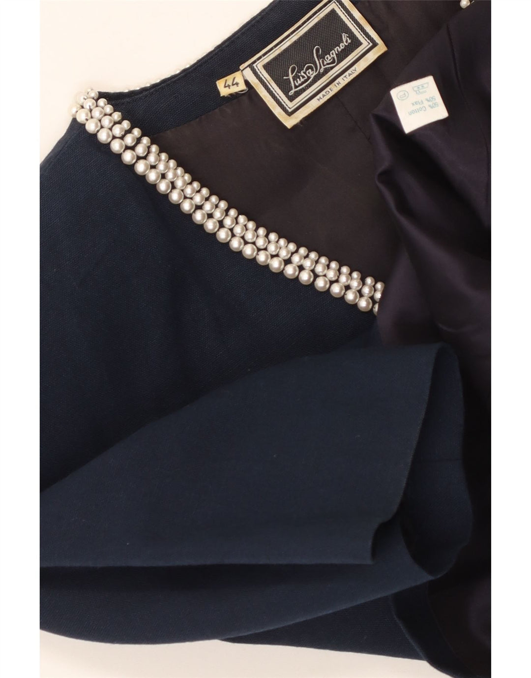 LUISA SPAGNOLI Jaqueta blazer feminina de 4 botões IT 44 azul marinho médio