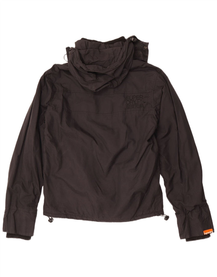 Jaqueta corta-vento masculina Superdry com capuz UK 40 grande nylon preto