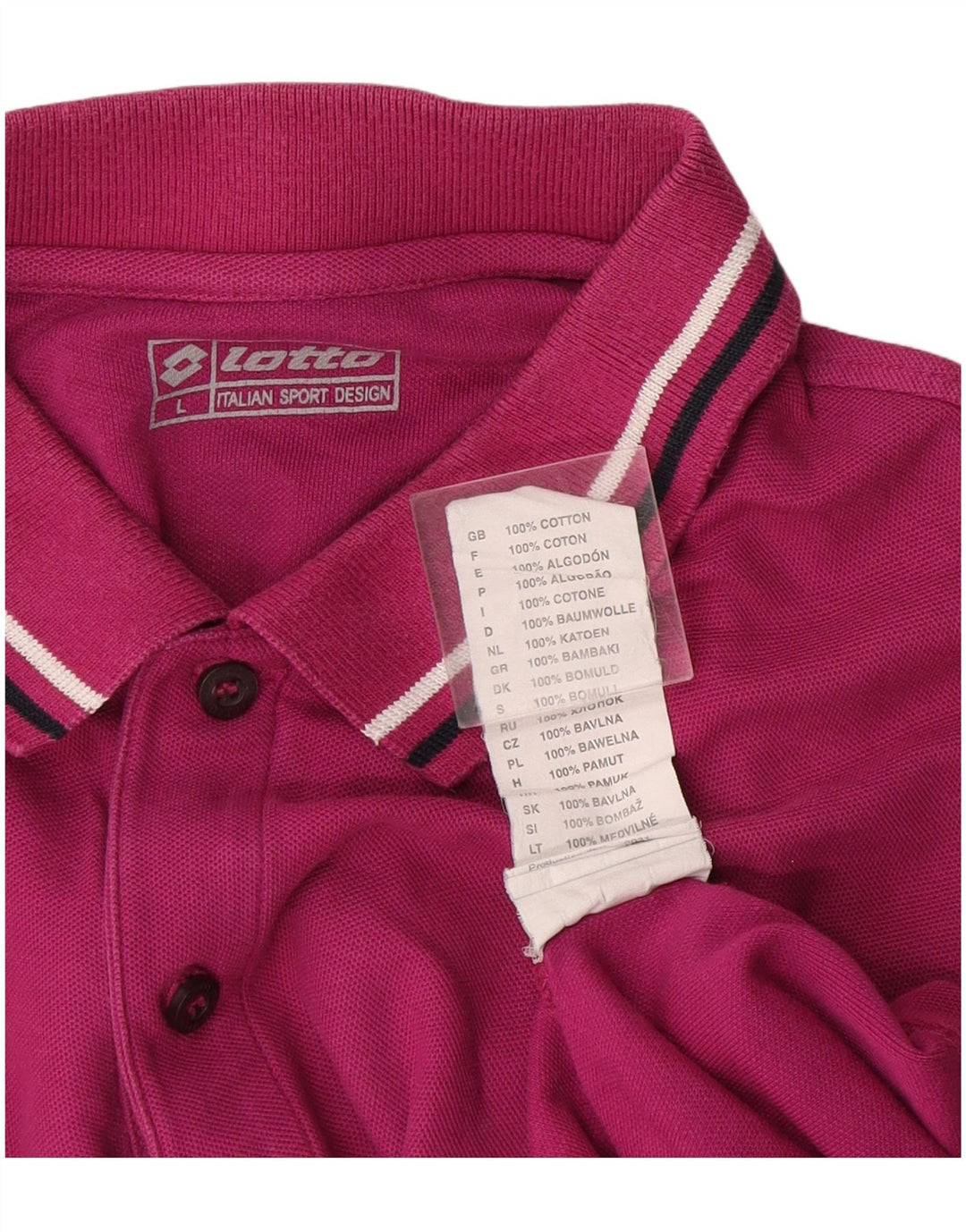Camisa polo masculina Lotto grande algodão rosa