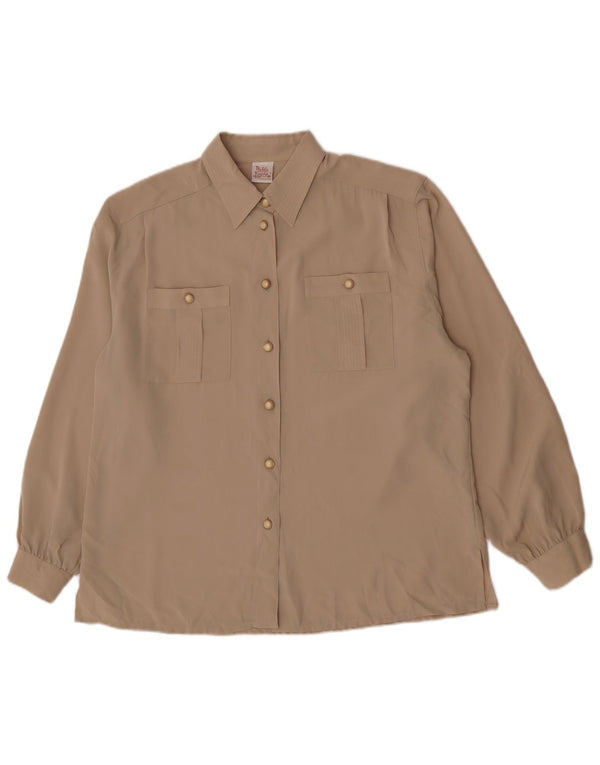 Blusa feminina grande Michele Boyard IT 42 poliéster cáqui médio