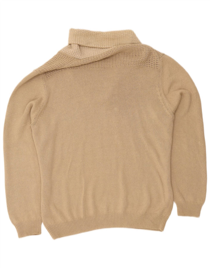 Suéter masculino Massimo Dutti com gola xale 2XL algodão bege
