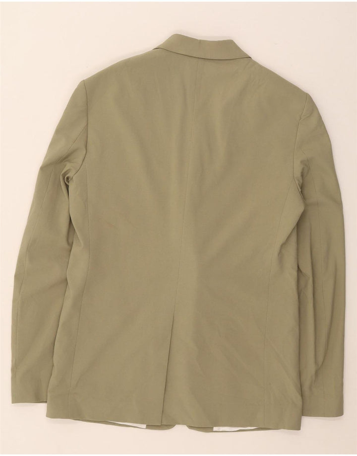 Jaqueta blazer masculina ZARA com 1 botão EU 48 poliéster cáqui médio