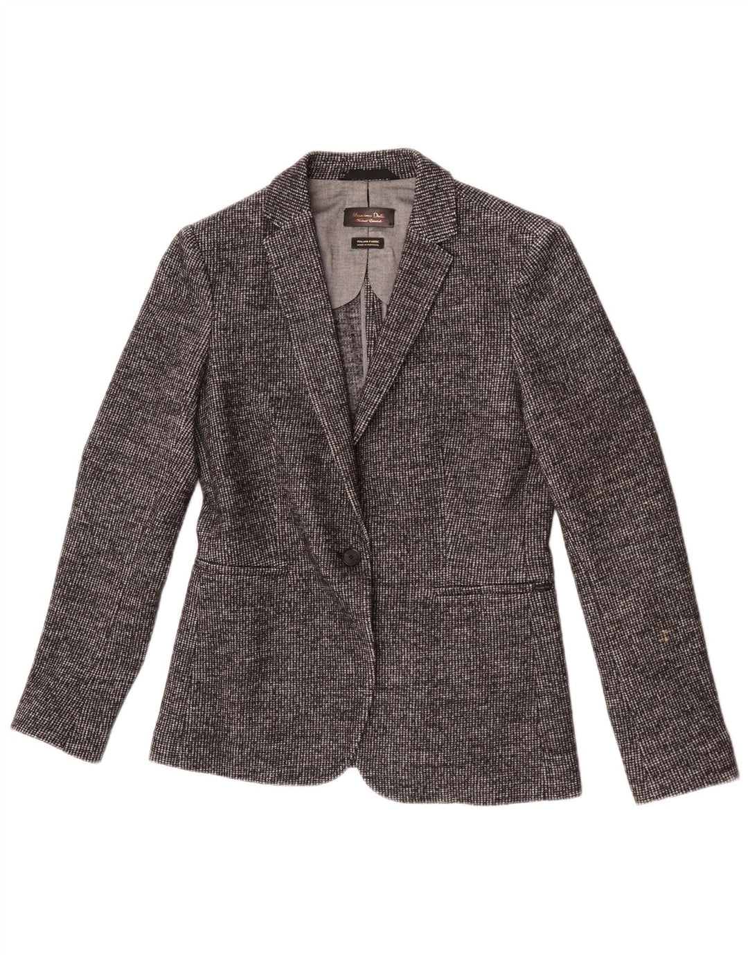 Jaqueta blazer feminina Massimo Dutti com 1 botão EU 40 cinza médio Houndstooth
