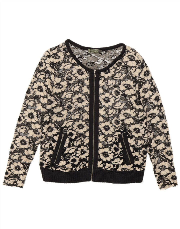 Cardigã feminino MINT VELVET transparente Reino Unido 14 viscose preta média