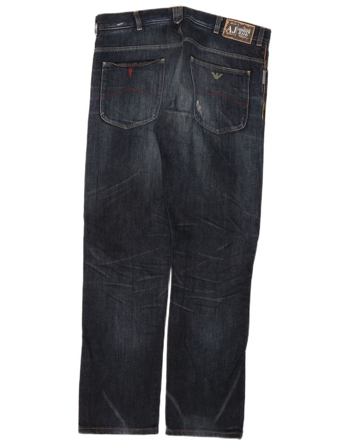 Armani Jeans Masculino Regular Straight Jeans W33 L31 Azul Marinho Algodão