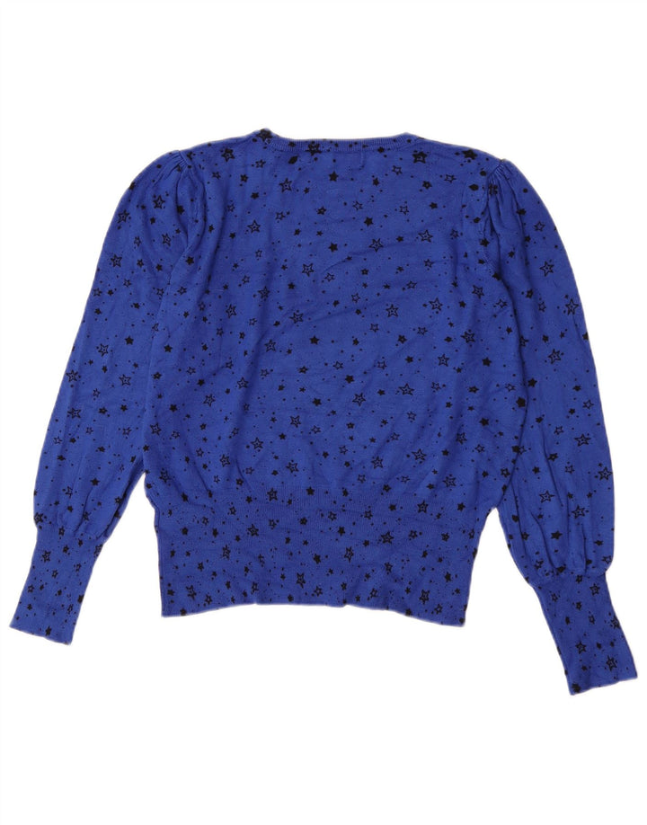 Suéter feminino Marks & Spencer com estampa abstrata e gola canoa Reino Unido 14 Medi
