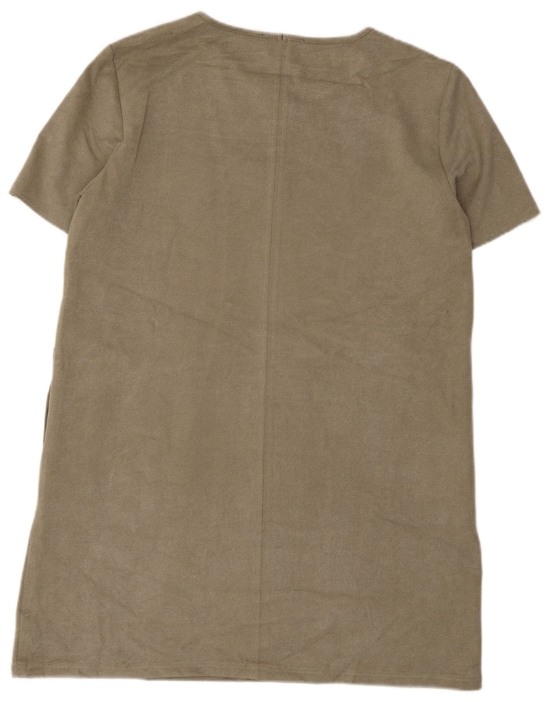 Zara Vestido Shift Feminino Reino Unido 16 Grande Caqui