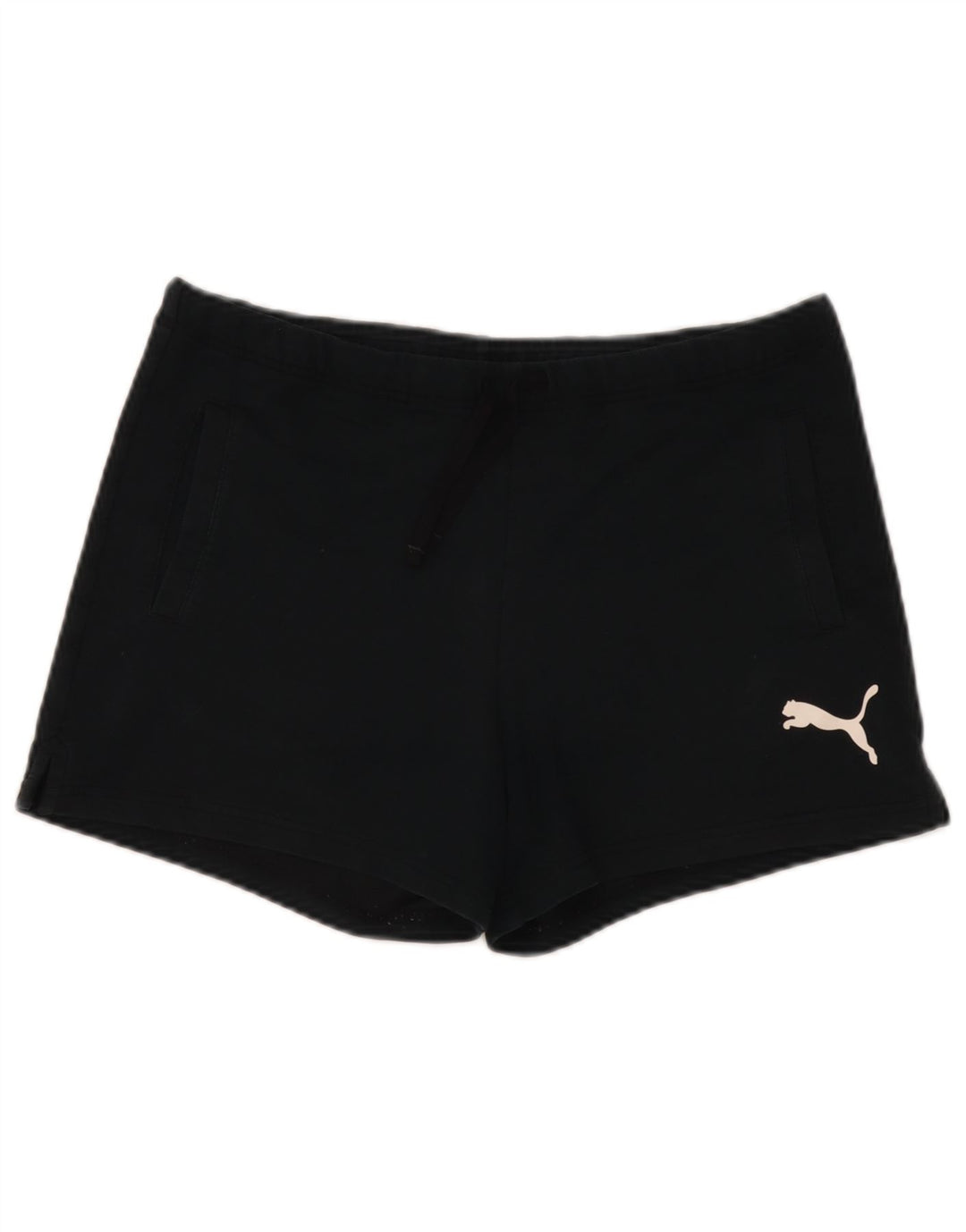 Shorts esportivos gráficos femininos Puma UK 8 pequenos pretos